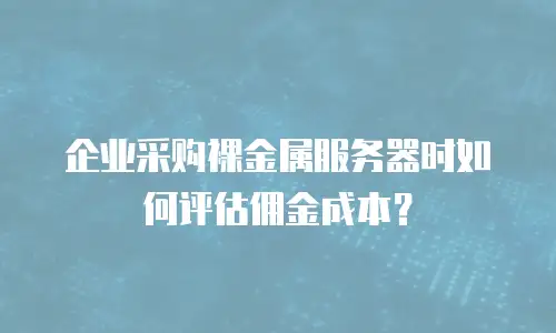 企业采购裸金属服务器时如何评估佣金成本？