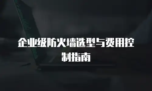 企业级防火墙选型与费用控制指南