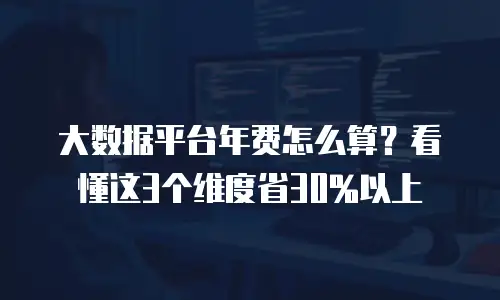 大数据平台年费怎么算？看懂这3个维度省30%以上