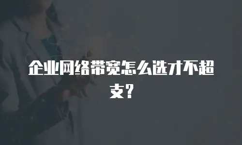 企业网络带宽怎么选才不超支？