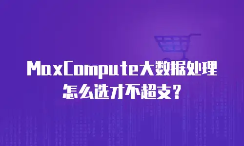 MaxCompute大数据处理怎么选才不超支？