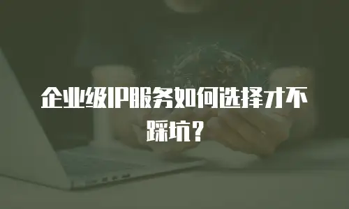 企业级IP服务如何选择才不踩坑？