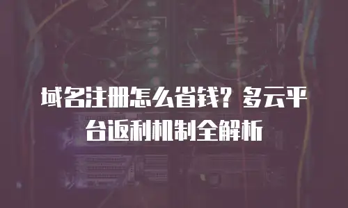 域名注册怎么省钱？多云平台返利机制全解析