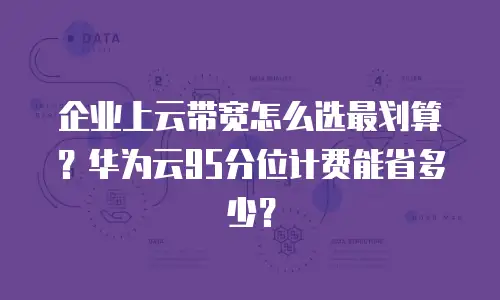 企业上云带宽怎么选最划算？华为云95分位计费能省多少？