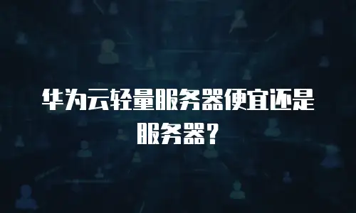 华为云轻量服务器便宜还是服务器？