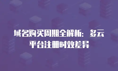 域名购买周期全解析：多云平台注册时效差异