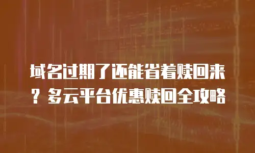域名过期了还能省着赎回来？多云平台优惠赎回全攻略
