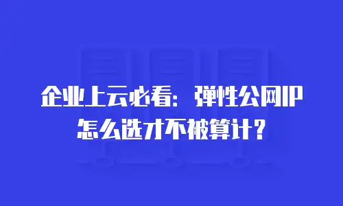 企业上云必看：弹性公网IP怎么选才不被算计？