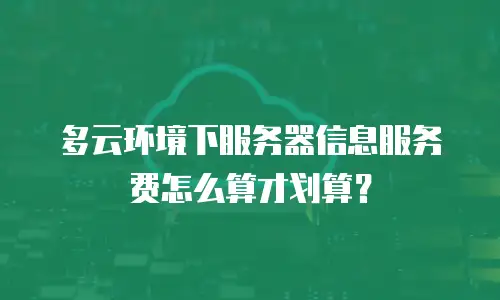 多云环境下服务器信息服务费怎么算才划算？