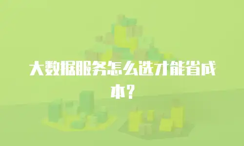 大数据服务怎么选才能省成本？