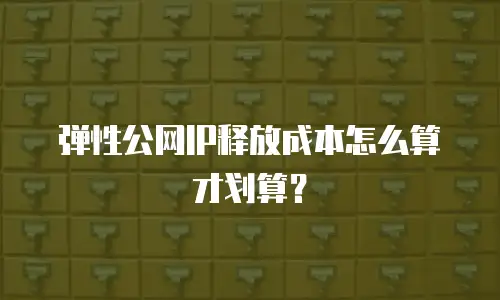 弹性公网IP释放成本怎么算才划算？