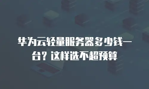 华为云轻量服务器多少钱一台？这样选不超预算