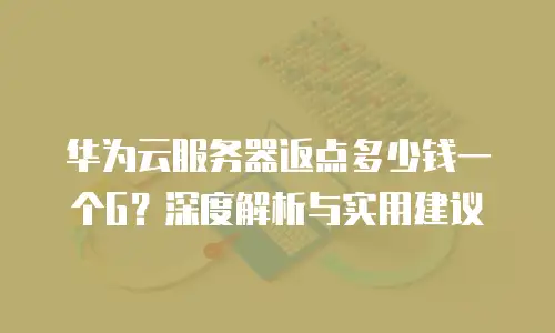 华为云服务器返点多少钱一个G？深度解析与实用建议