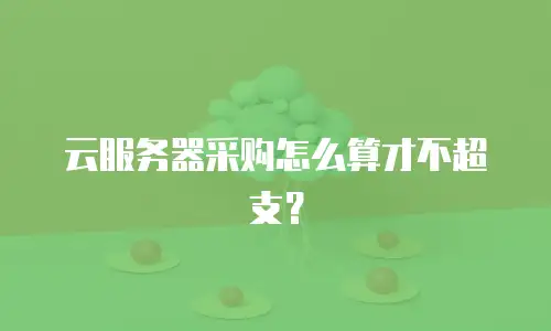 云服务器采购怎么算才不超支？