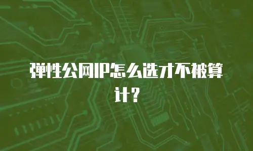 弹性公网IP怎么选才不被算计？