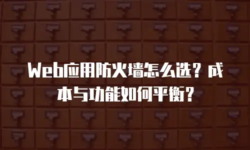 Web应用防火墙怎么选？成本与功能如何平衡？