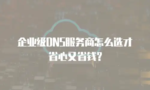 企业级DNS服务商怎么选才省心又省钱？