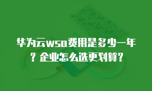 华为云wsa费用是多少一年？企业怎么选更划算？