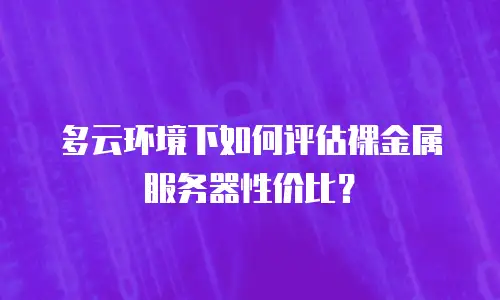 多云环境下如何评估裸金属服务器性价比？