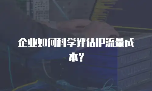 企业如何科学评估IP流量成本？