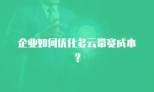 企业如何优化多云带宽成本？