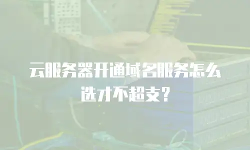 云服务器开通域名服务怎么选才不超支？