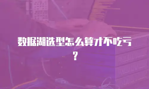 数据湖选型怎么算才不吃亏？