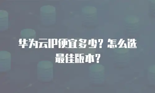华为云IP便宜多少？怎么选最佳版本？