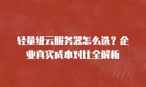 轻量级云服务器怎么选？企业真实成本对比全解析