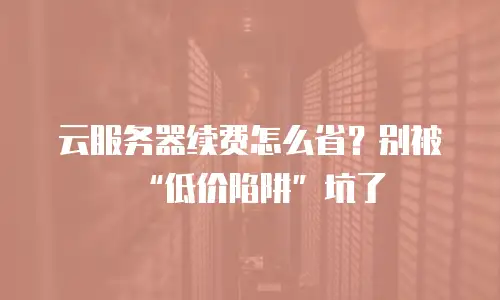 云服务器续费怎么省？别被&ldquo;低价陷阱&rdquo;坑了