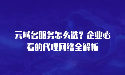 云域名服务怎么选？企业必看的代理网络全解析