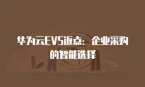 华为云EVS返点：企业采购的智能选择