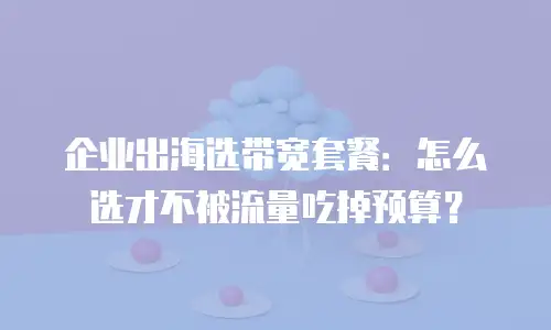 企业出海选带宽套餐：怎么选才不被流量吃掉预算？