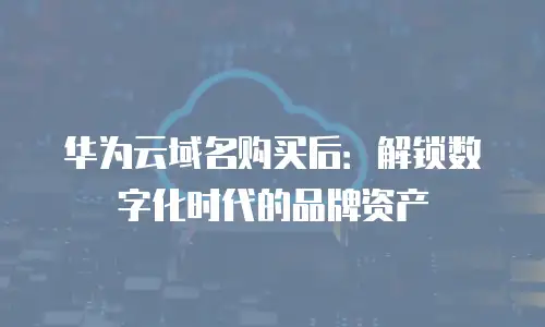 华为云域名购买后：解锁数字化时代的品牌资产