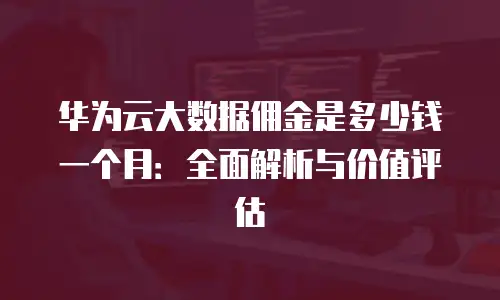 华为云大数据佣金是多少钱一个月：全面解析与价值评估