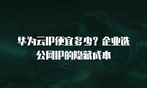华为云IP便宜多少？企业选公网IP的隐藏成本