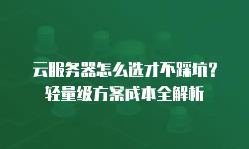 云服务器怎么选才不踩坑？轻量级方案成本全解析