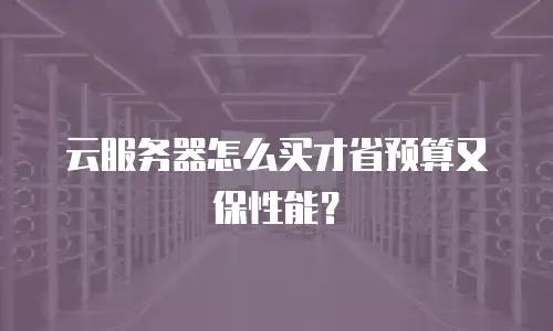 云服务器怎么买才省预算又保性能？
