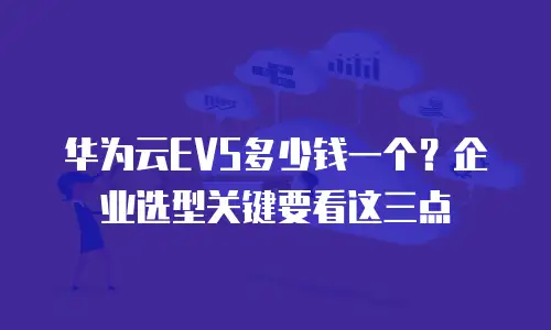 华为云EVS多少钱一个？企业选型关键要看这三点