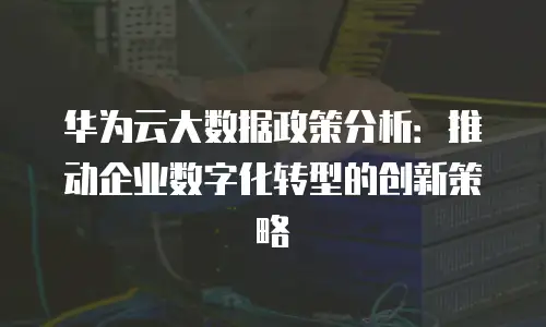 华为云大数据政策分析：推动企业数字化转型的创新策略