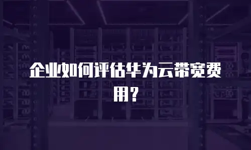 企业如何评估华为云带宽费用？