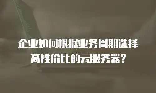 企业如何根据业务周期选择高性价比的云服务器？