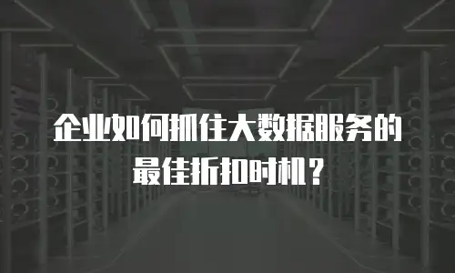 企业如何抓住大数据服务的最佳折扣时机？