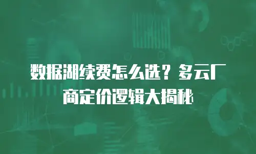 数据湖续费怎么选？多云厂商定价逻辑大揭秘