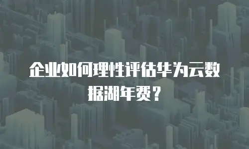 企业如何理性评估华为云数据湖年费？
