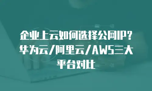 企业上云如何选择公网IP？华为云/阿里云/AWS三大平台对比