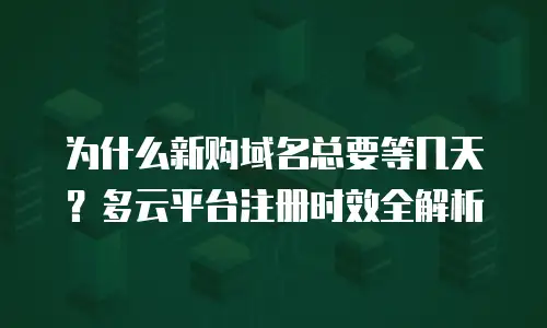 为什么新购域名总要等几天？多云平台注册时效全解析