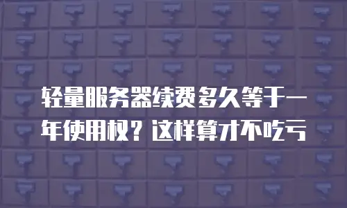 轻量服务器续费多久等于一年使用权？这样算才不吃亏