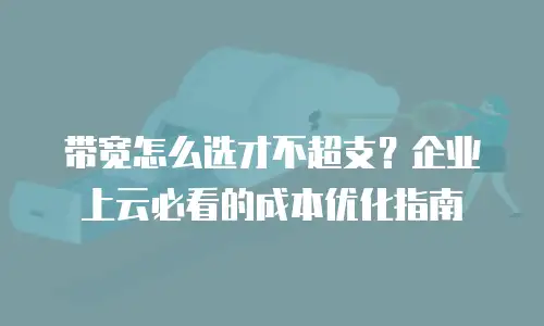 带宽怎么选才不超支？企业上云必看的成本优化指南