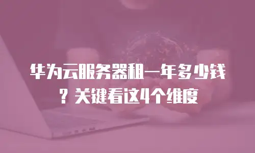 华为云服务器租一年多少钱？关键看这4个维度